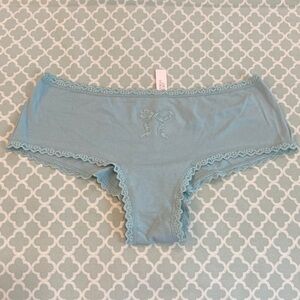 Victoria’s Secret Cotton Lace Bow Cheeky Panty Mint Green XL NWT